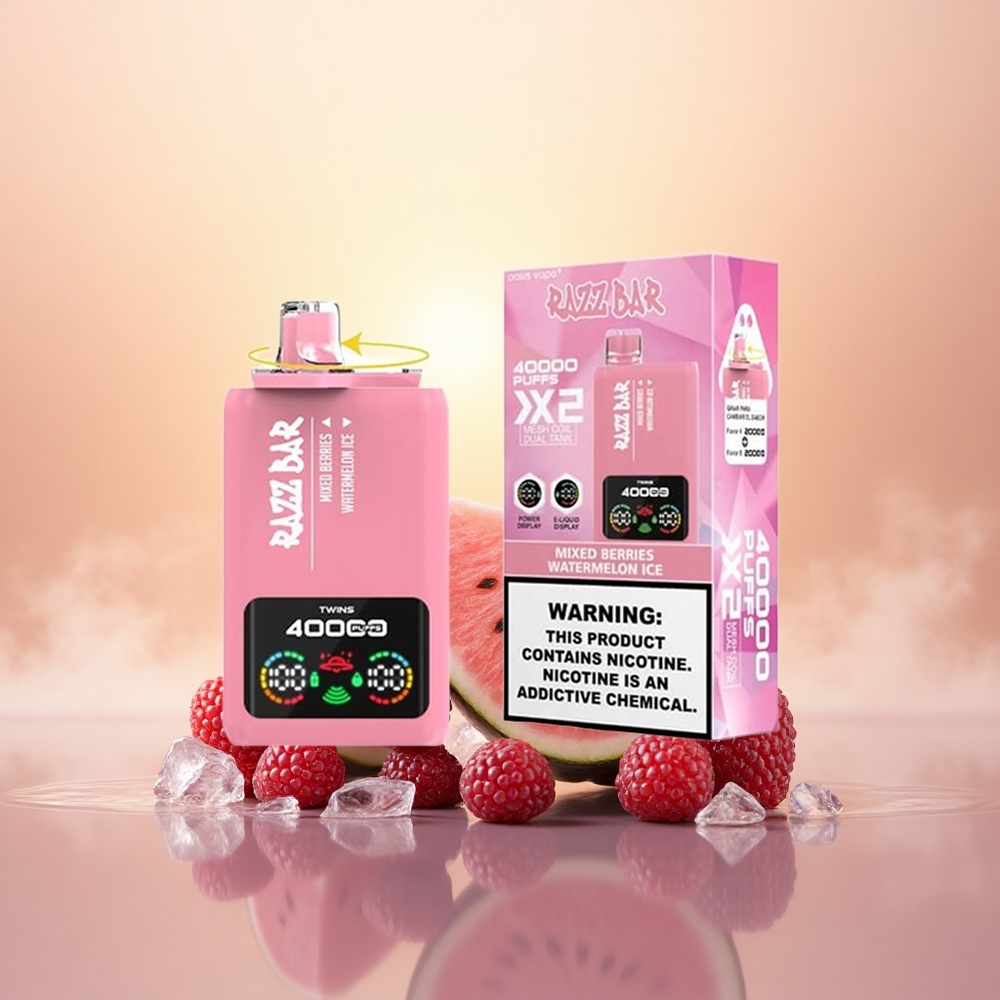 Razz Bar 40000 Puffs Mixed Berries - Watermelon Ice with Mesh Coil & Type-C Port