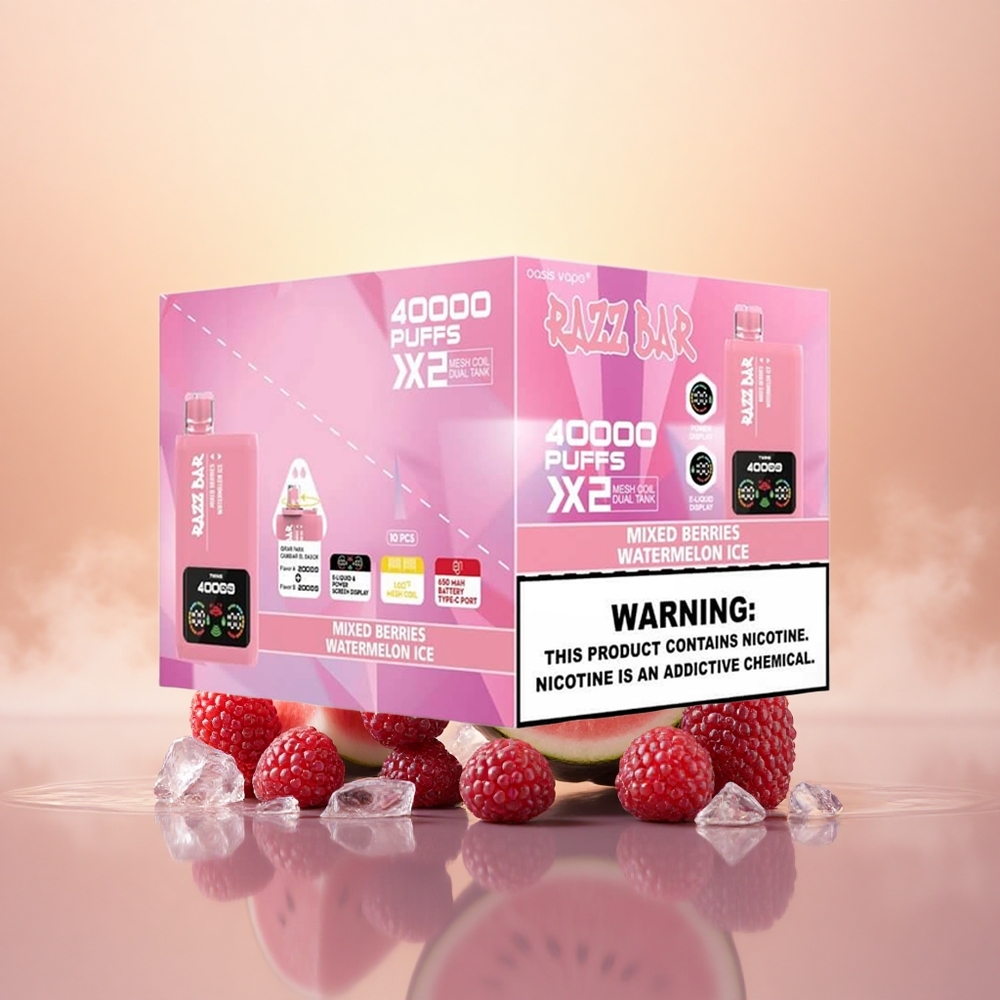 Razz Bar 40000 Puffs Mixed Berries - Watermelon Ice with Mesh Coil & Type-C Port