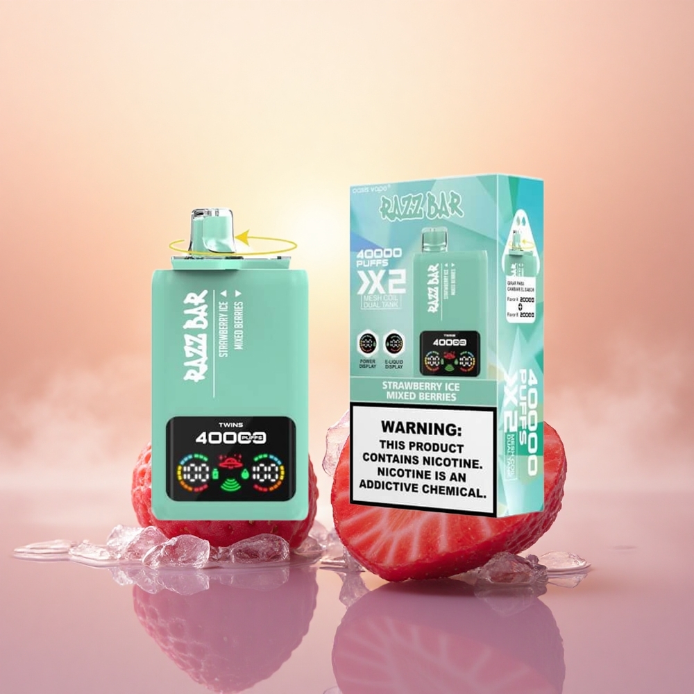 Razz Bar 40000 Puffs Strawberry Ice - Mixed Berries with Mesh Coil & Type-C Port
