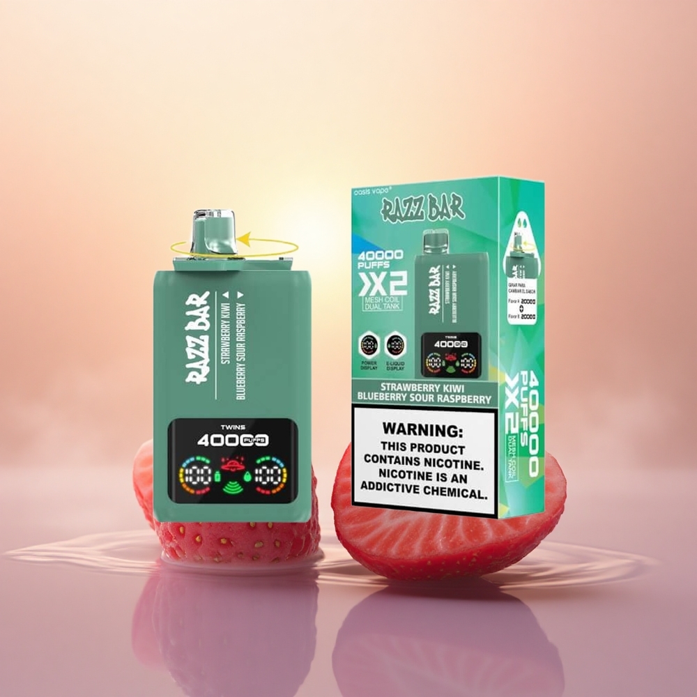 Razz Bar 40000 Puffs Strawberry Kiwi - Blueberry Sour Raspberry with Mesh Coil & Type-C Port
