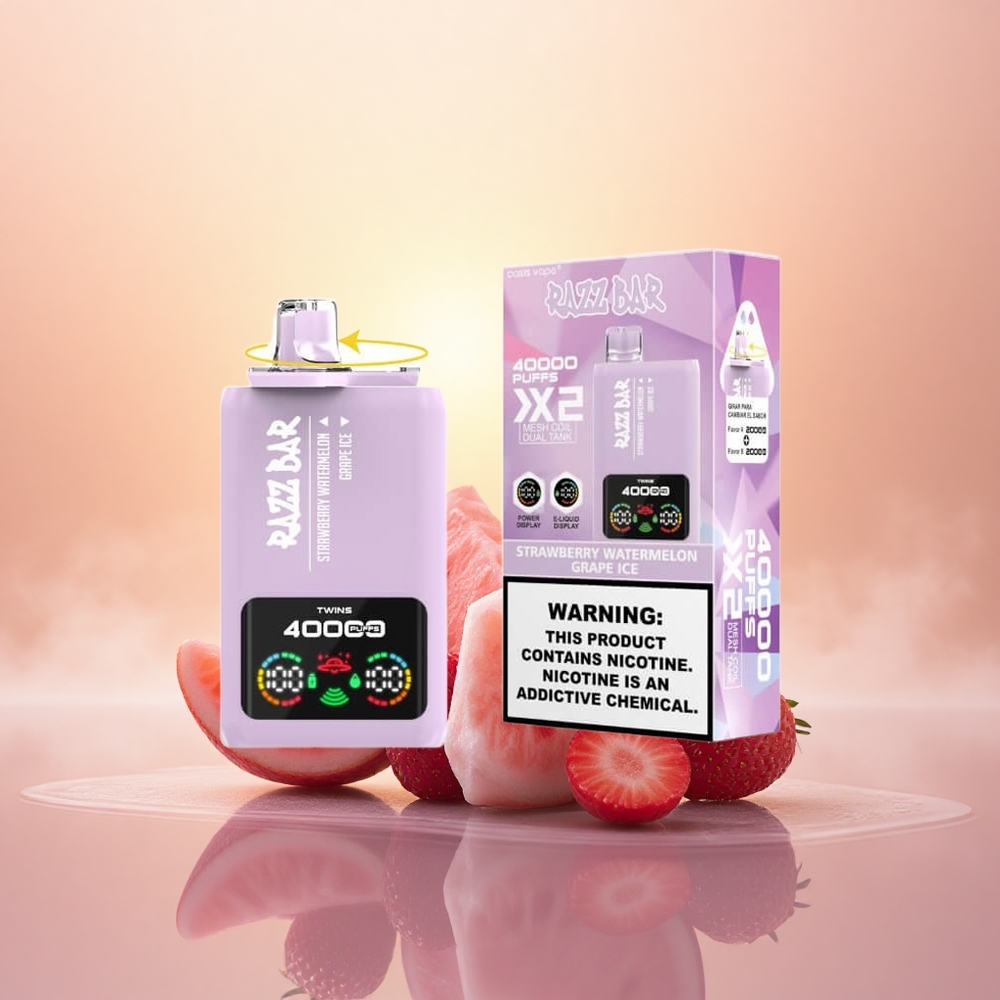 Razz Bar 40000 Puffs Strawberry Watermelon Grape Ice Dual Mesh 5%