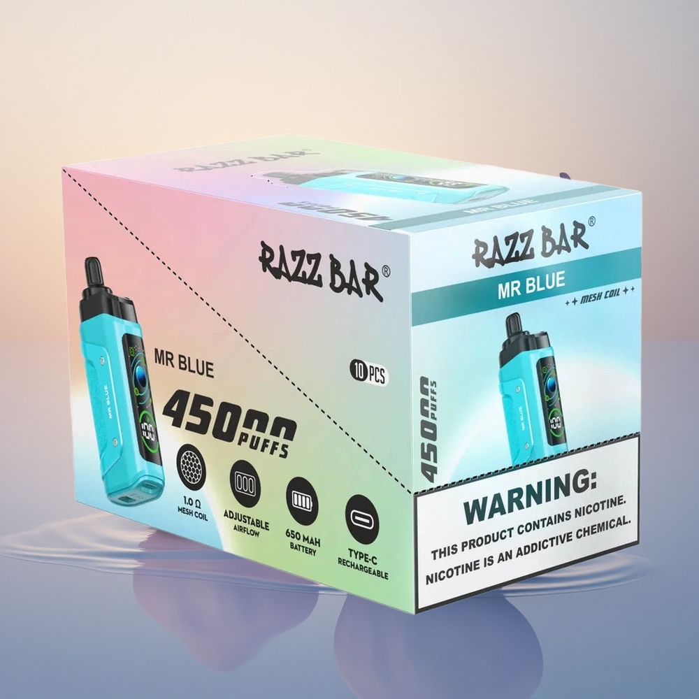 Razz Bar 45000 Puffs Blue Mesh Rechargeable 20mg