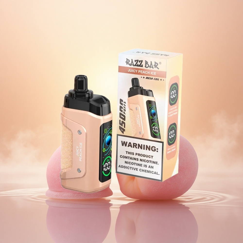 Razz Bar 45000 Puffs Juicy Peach Ice Mesh Rechargeable