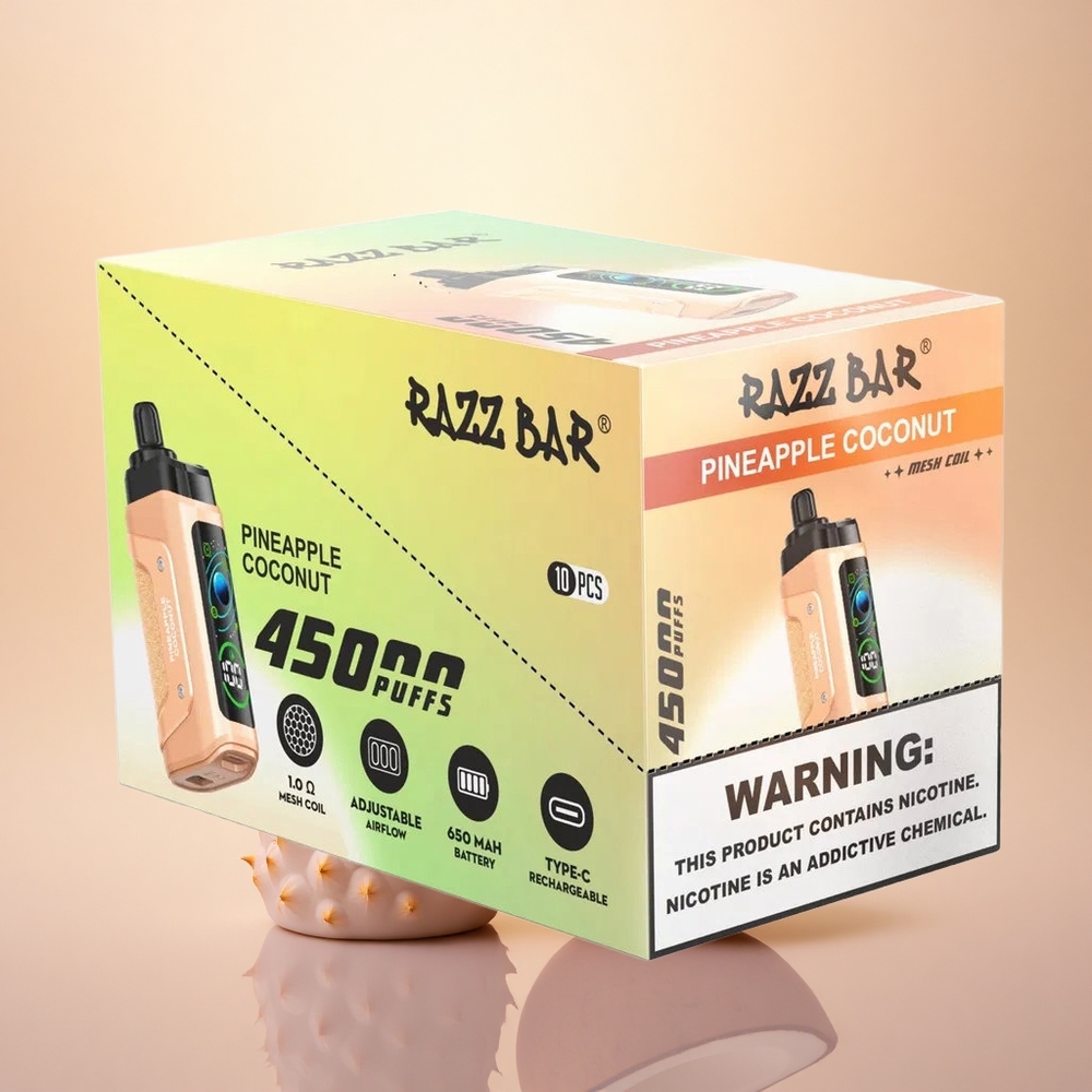Razz Bar 45000 Puffs Pineapple Coconut Mesh Adjustable Disposable Vape