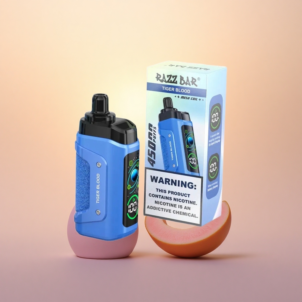 Razz Bar 45000 Puffs Tiger Blood Mesh Coil Rechargeable