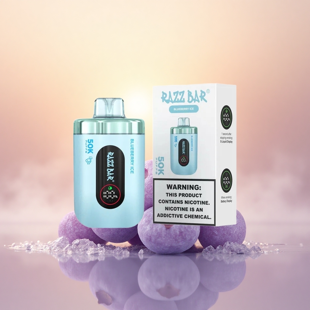 Razz Bar 50K Puffs Blueberry Ice Mesh Rechargeable 2% Nicotine