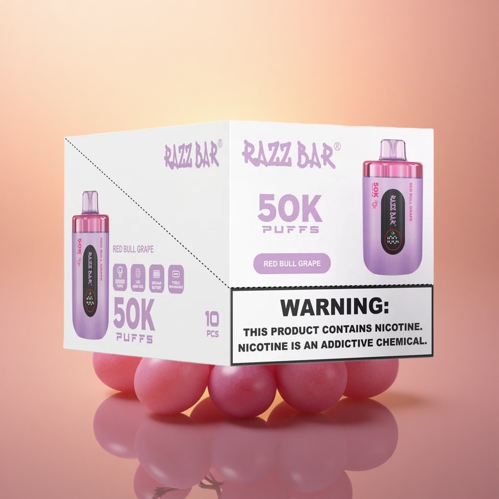 Razz Bar 50K Puffs Grape Mesh Rechargeable
