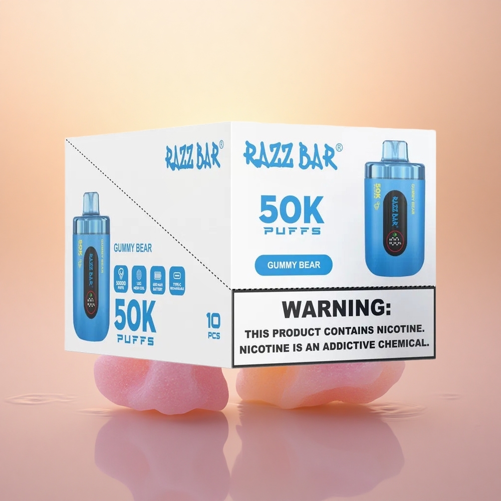 Razz Bar 50K Puffs Mesh Gummy Bear Rechargeable