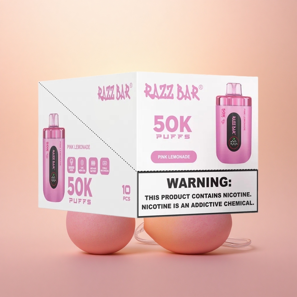 Razz Bar 50K Puffs Pink Lemonade Mesh Rechargeable 2%