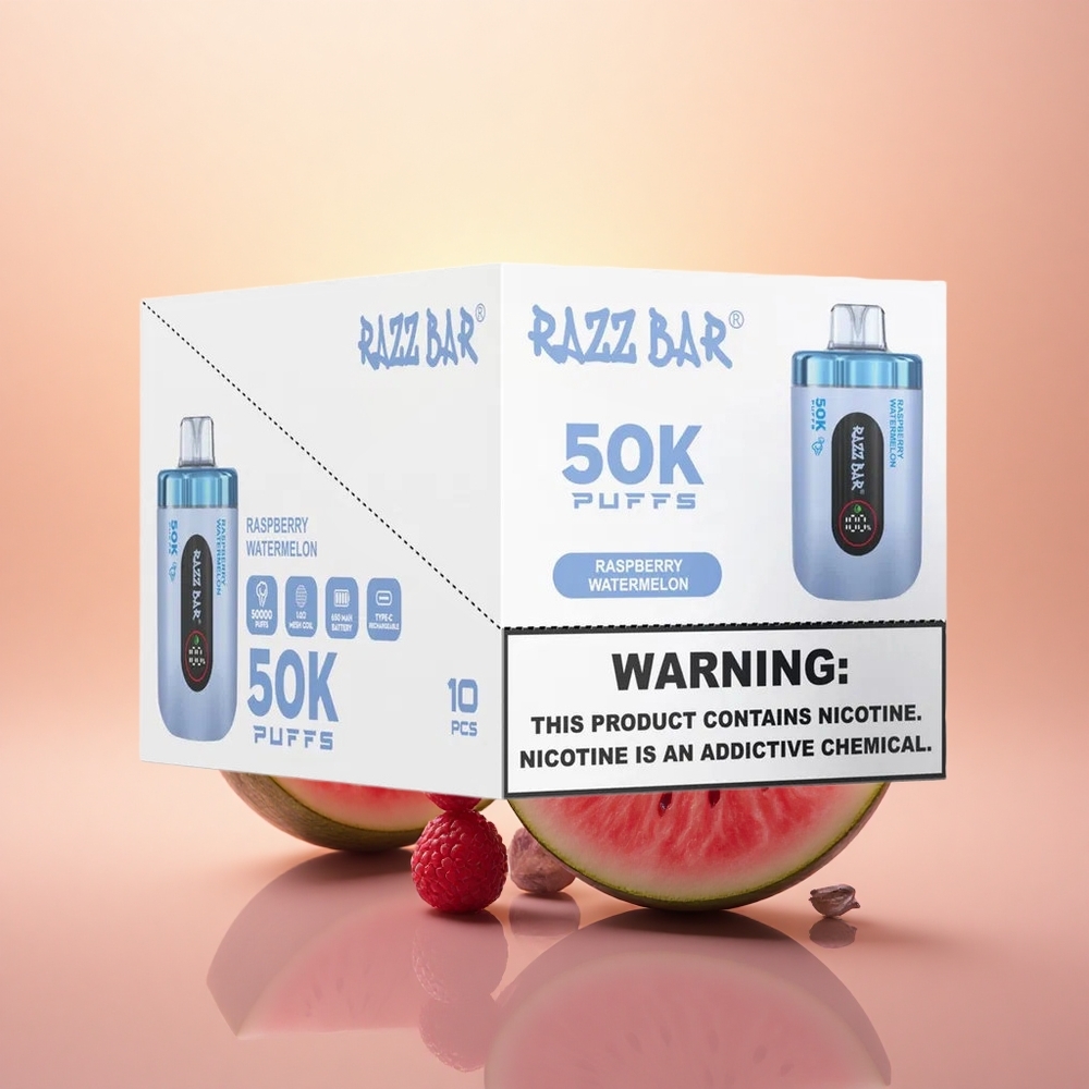 Razz Bar 50K Puffs Raspberry Watermelon Mesh Rechargeable 2%
