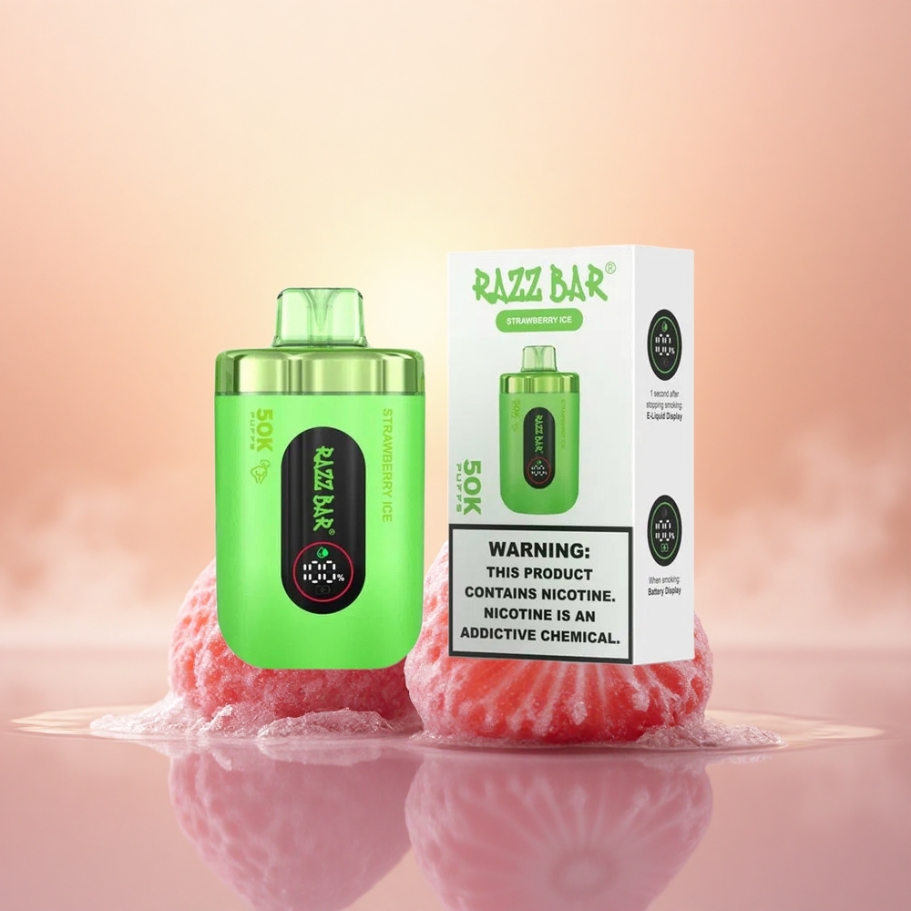Razz Bar 50K Puffs Strawberry Ice Rechargeable Mesh 2%