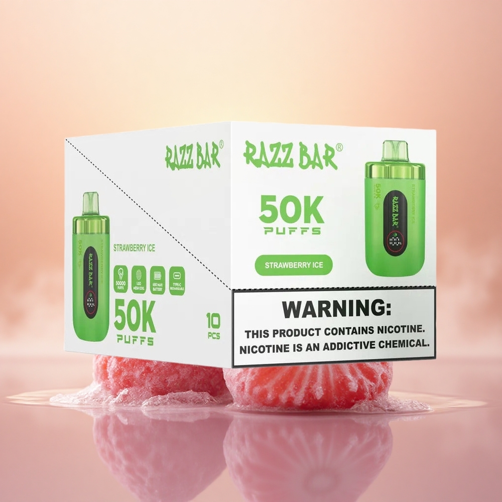 Razz Bar 50K Puffs Strawberry Ice Rechargeable Mesh 2%