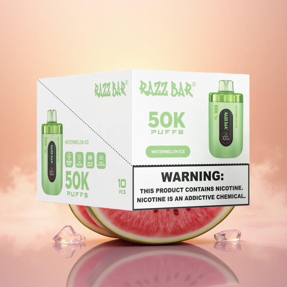 Razz Bar 50K Puffs Watermelon Ice Mesh Rechargeable 2%
