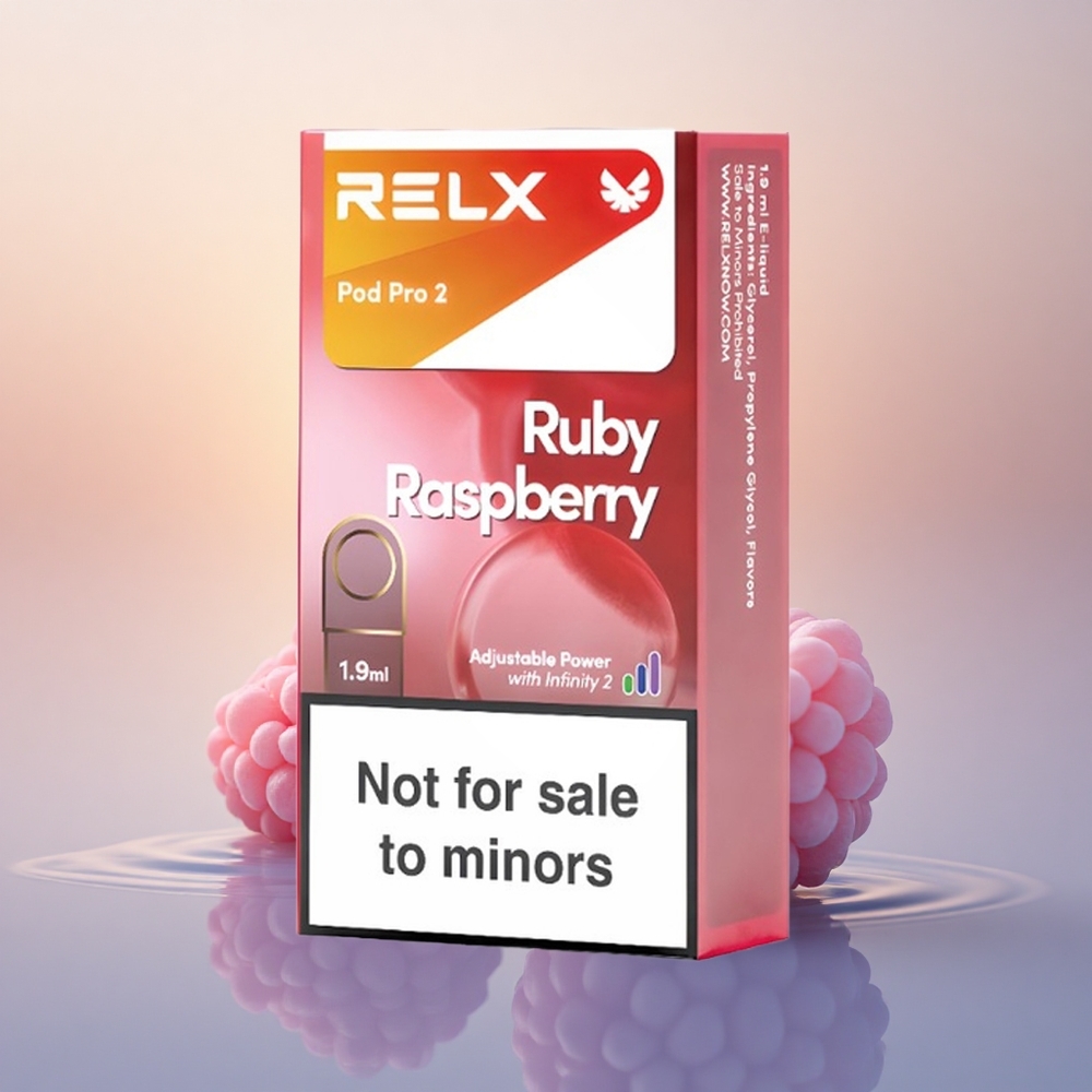 Relx Pod Pro 2 Vape Device Blue Raspberry 0mg/ml Pro 2 – 1.9ml Pod | Smooth Mode (6.5W) | 2 Pods/Pack