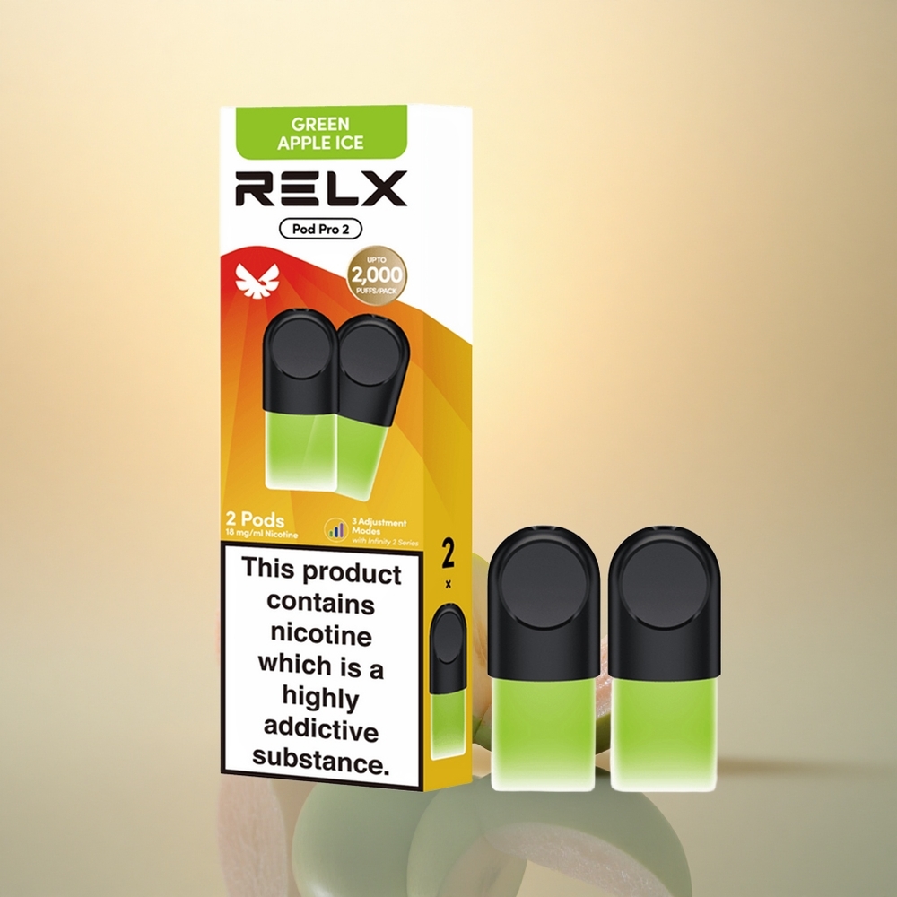 Relx Pod Pro 2 Vape Device Green Apple Ice Pro 1.9ml Dual Mode