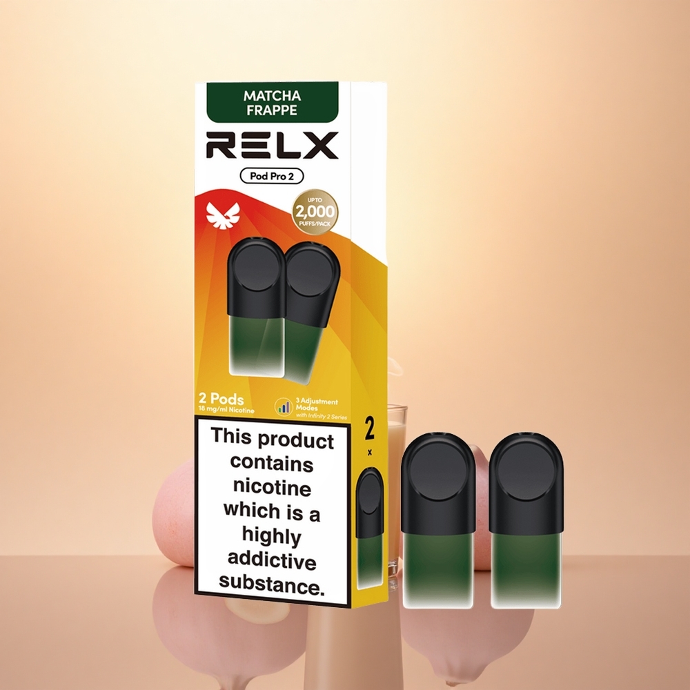 Relx Pod Pro 2 Vape Device Matcha Frappe Tea Pod 1.9ml Eco Boost 3-Pack