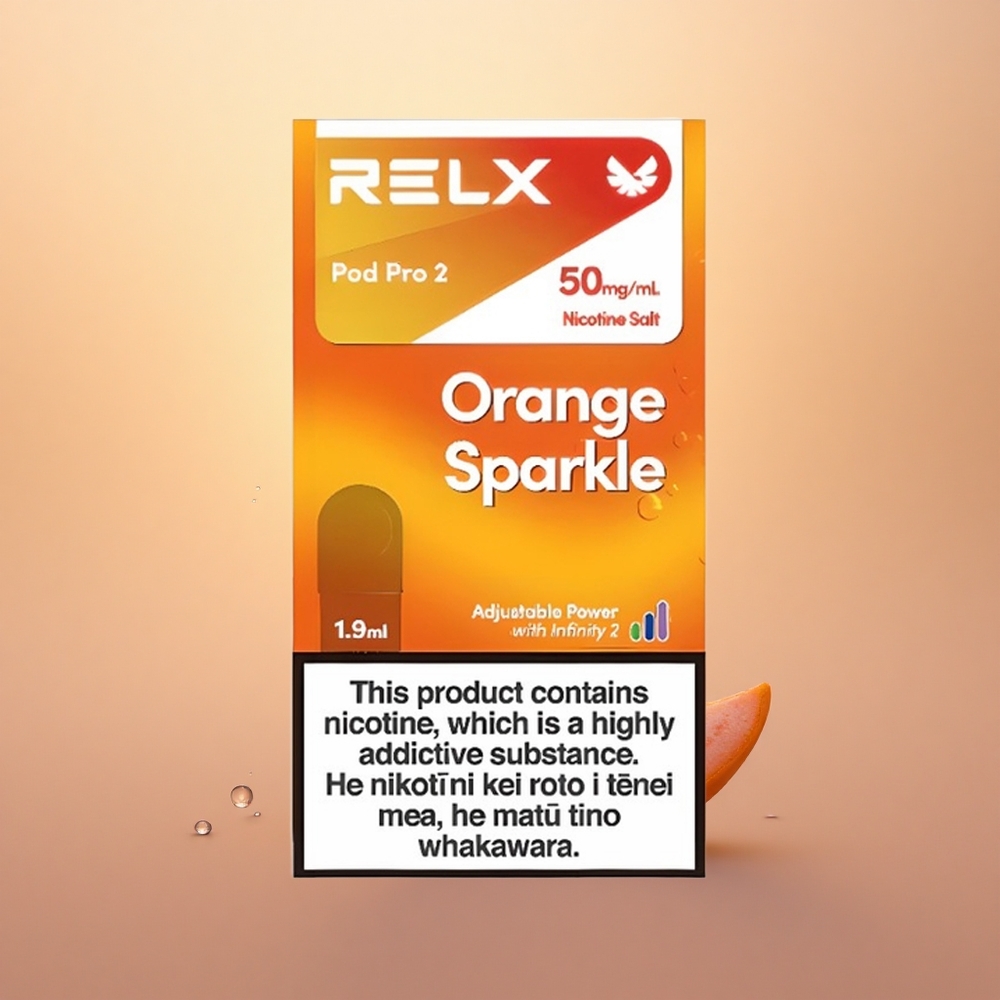 Relx Pod Pro 2 Vape Device Orange Sparkle 50mg/ml 1.9ml Eco Smooth Boost