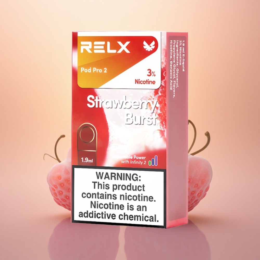 Relx Pod Pro 2 Vape Device Strawberry Burst 30mg/ml 1.9ml Dual Mode Eco Boost