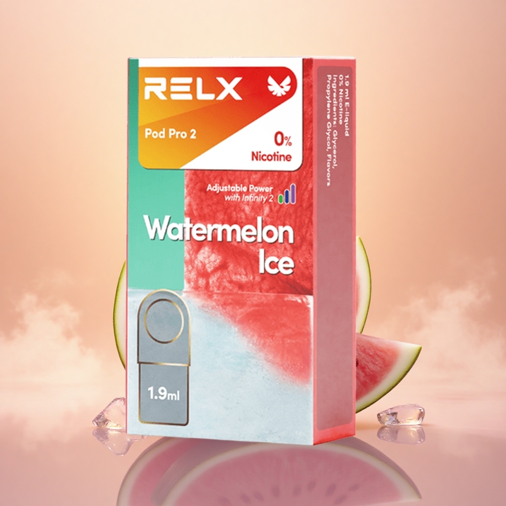 Relx Pod Pro 2 Vape Device Watermelon Ice 0mg/ml Eco Smooth Boost Pod Pro 1.9ml 2pk/3pk