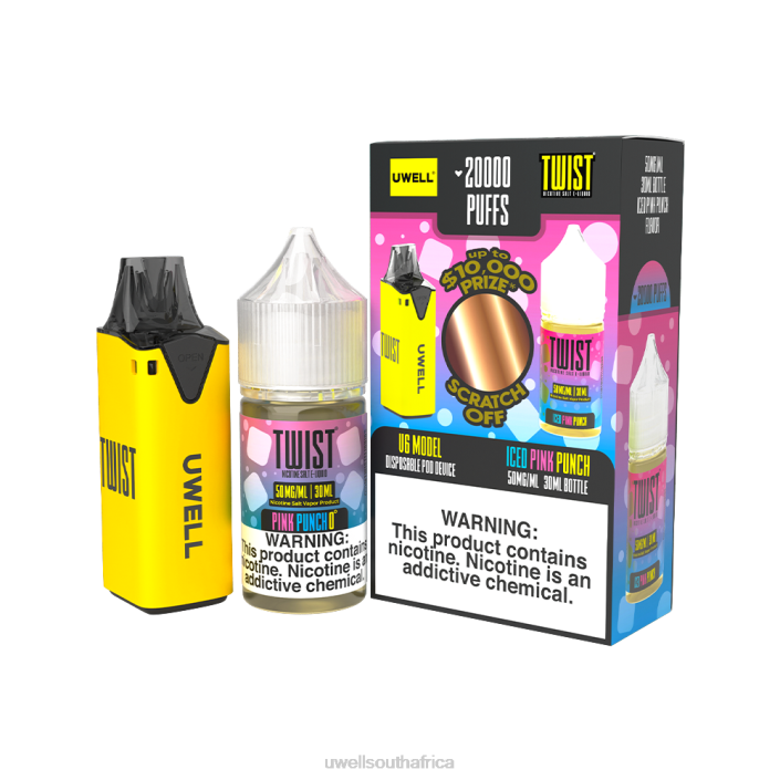 UWELL South Africa - UWELL V6 DISPOSABLE DEVICE + DADDY\'S VAPOR 30ML JUICE - COLLAB BUNDLE CLR: Red/FLV: Feijoa Pineapple Guava 48mg X842T207